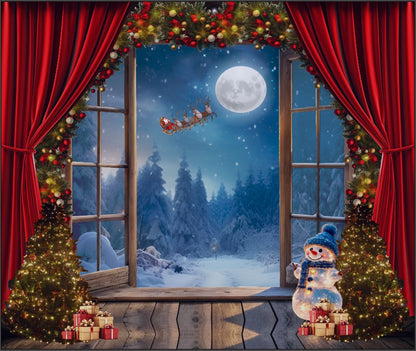 Telón navideño decorativo en Tela   1.60 Alto x 3 Ancho - Ambientación mágica para tus fotos navideñas 🎁 ENVIO GRATIS+ PAGO CONTRAENTREG