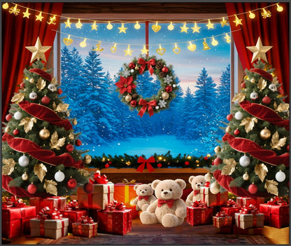 Telón navideño decorativo en Tela   1.60 Alto x 3 Ancho - Ambientación mágica para tus fotos navideñas 🎁 ENVIO GRATIS+ PAGO CONTRAENTREG