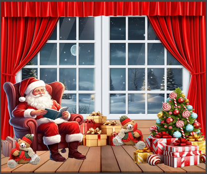 Telón navideño decorativo en Tela   1.60 Alto x 3 Ancho - Ambientación mágica para tus fotos navideñas 🎁 ENVIO GRATIS+ PAGO CONTRAENTREG