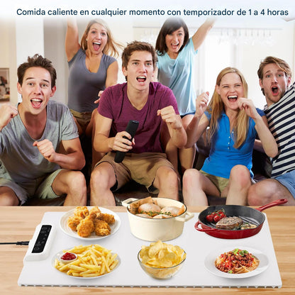 Tapete Calentador de Comidas Eléctrico Plegable - Disfruta de cada comida caliente, como recién servida, de principio a fin🎁SOLO POR HOY 30%DCTO Y ENVIO PRIORITARIO